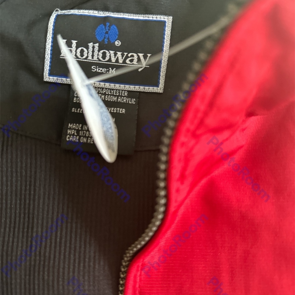 Holloway NWT Men's Medium Red & Black Zip Windbreaker Jacket - Picture 5 of 6